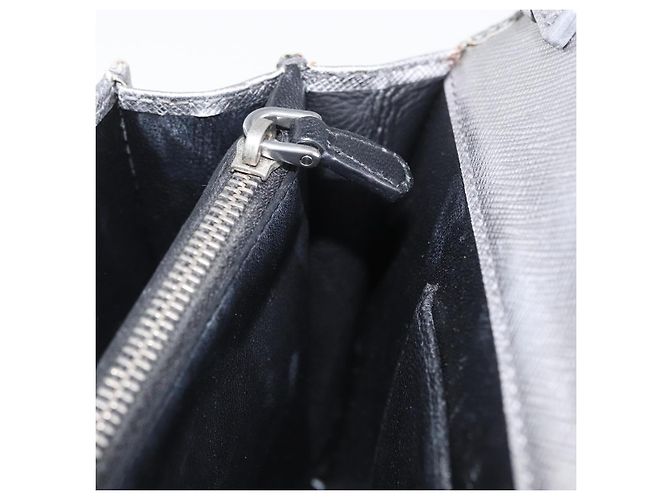 Saffiano Borsa a Spalla PRADA in Pelle Safiano Argento Auth bs33612 - vista 23