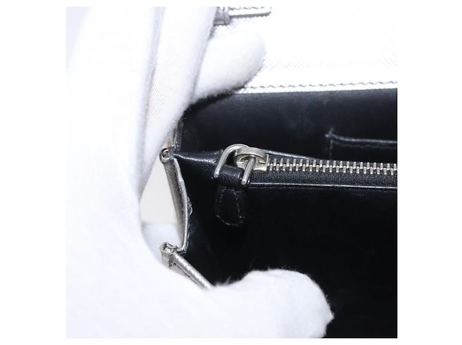 Saffiano Borsa a Spalla PRADA in Pelle Safiano Argento Auth bs33612 - vista 26