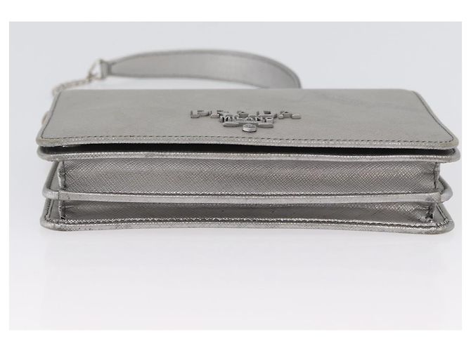 Saffiano Borsa a Spalla PRADA in Pelle Safiano Argento Auth bs33612 - vista 5