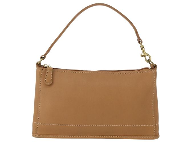 Bolsa de Mão Coach PVC Bege Ouro Auth 172805 Dourado - vista 13