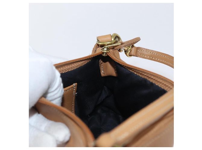 Bolsa de Mão Coach PVC Bege Ouro Auth 172805 Dourado - vista 18