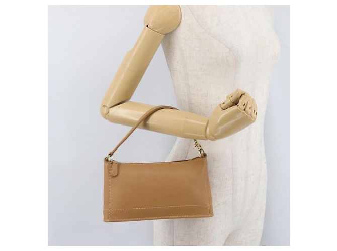 Bolsa de Mão Coach PVC Bege Ouro Auth 172805 Dourado - vista 19