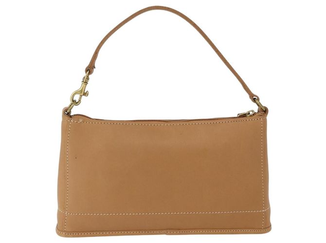 Bolsa de Mão Coach PVC Bege Ouro Auth 172805 Dourado - vista 2
