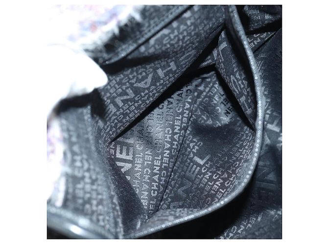 Borsa a Spalla Camelia con Catena CHANEL Tweed Viola Argento CC Auth LNZ320SAv Porpora - vista 26