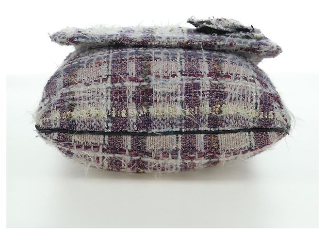 Borsa a Spalla Camelia con Catena CHANEL Tweed Viola Argento CC Auth LNZ320SAv Porpora - vista 5