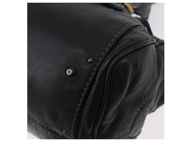 Chloé Borsa a mano Chloe Paddington in pelle nera oro argento Auth am10875SAV Nero D'oro - vista 15