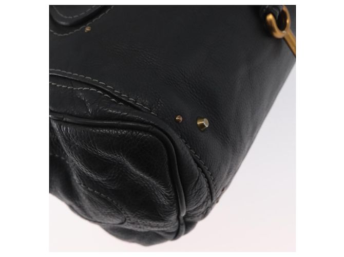 Chloé Borsa a mano Chloe Paddington in pelle nera oro argento Auth am10875SAV Nero D'oro - vista 16