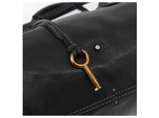 Chloé Borsa a mano Chloe Paddington in pelle nera oro argento Auth am10875SAV Nero D'oro - vista 18