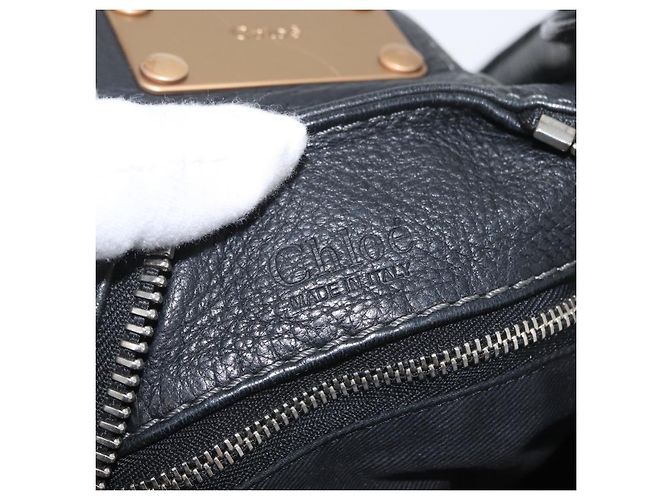 Chloé Borsa a mano Chloe Paddington in pelle nera oro argento Auth am10875SAV Nero D'oro - vista 22