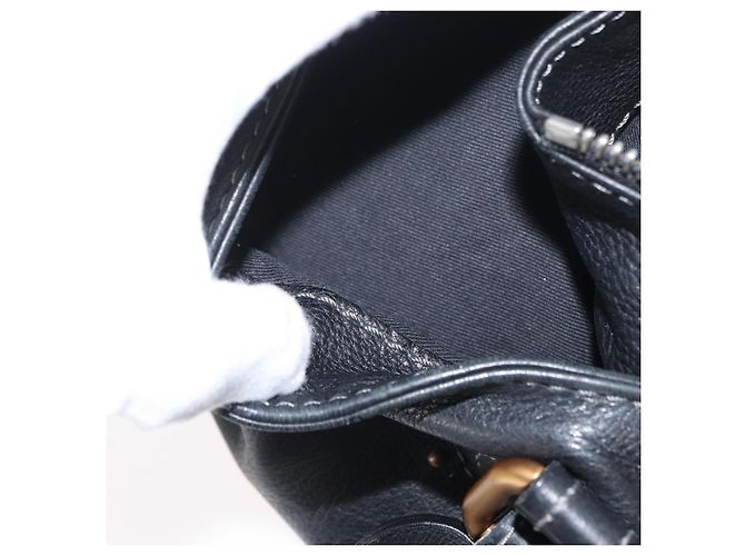 Chloé Borsa a mano Chloe Paddington in pelle nera oro argento Auth am10875SAV Nero D'oro - vista 25