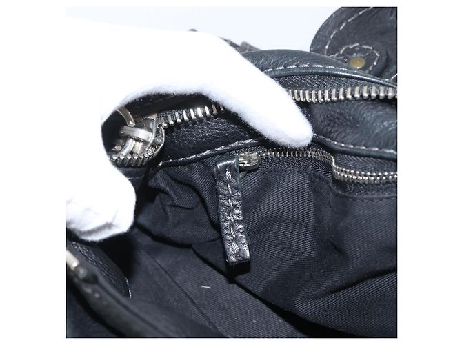 Chloé Borsa a mano Chloe Paddington in pelle nera oro argento Auth am10875SAV Nero D'oro - vista 26