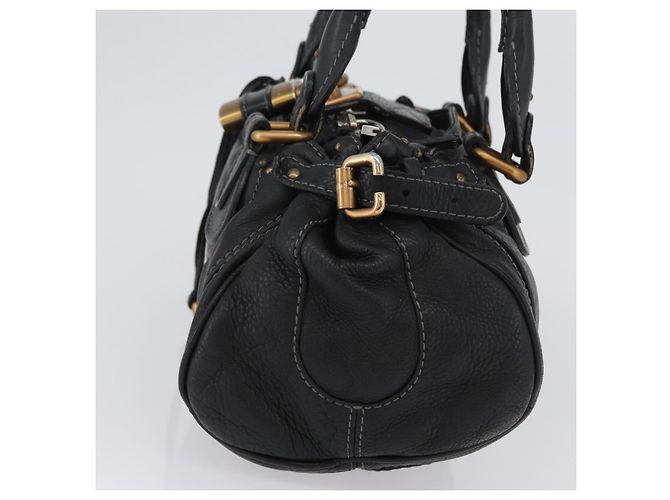 Chloé Borsa a mano Chloe Paddington in pelle nera oro argento Auth am10875SAV Nero D'oro - vista 3
