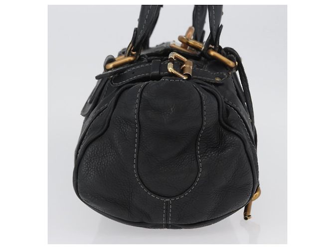 Chloé Borsa a mano Chloe Paddington in pelle nera oro argento Auth am10875SAV Nero D'oro - vista 4