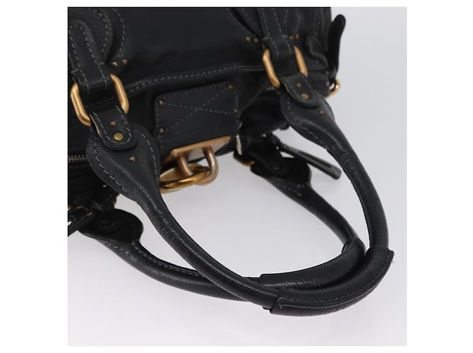 Chloé Borsa a mano Chloe Paddington in pelle nera oro argento Auth am10875SAV Nero D'oro - vista 7