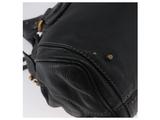 Chloé Borsa a mano Chloe Paddington in pelle nera oro argento Auth am10875SAV Nero D'oro - vista 8
