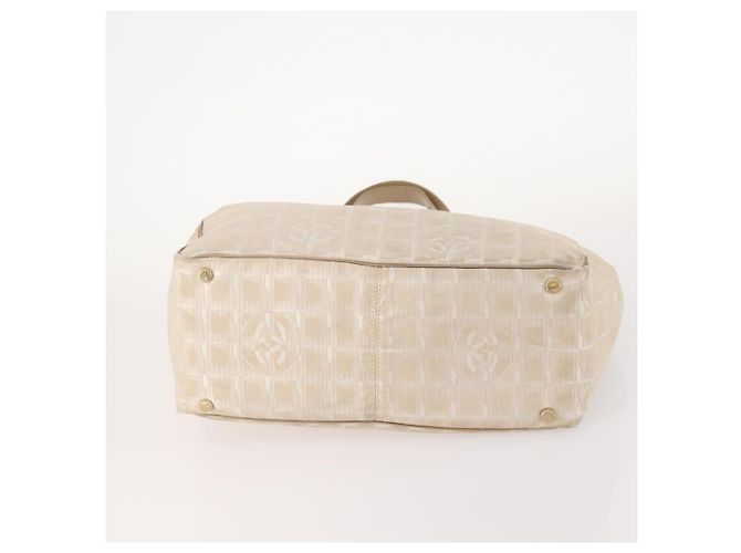 CHANEL Nuovo Borsa Tote da Viaggio in Nylon 3 Set Beige CC Auth ep13032 - vista 7