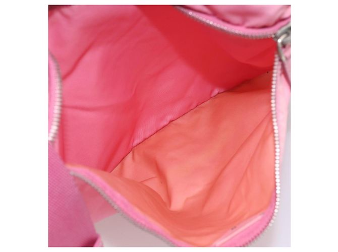 Borsa a Spalla PRADA in Nylon e Pelle Rosa Argento Auth LNZ333 - vista 22