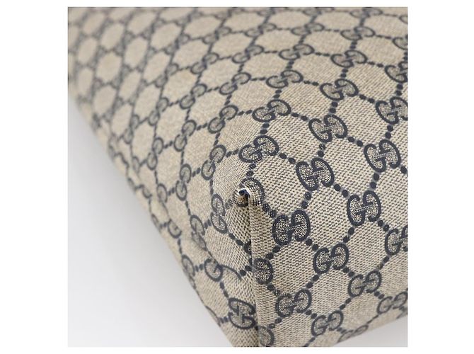 GUCCI GG Supreme Sherry Line Tote Bag PVC Navy Gold 120 02 003 Auth bs33609 Golden Navy blue - view 16