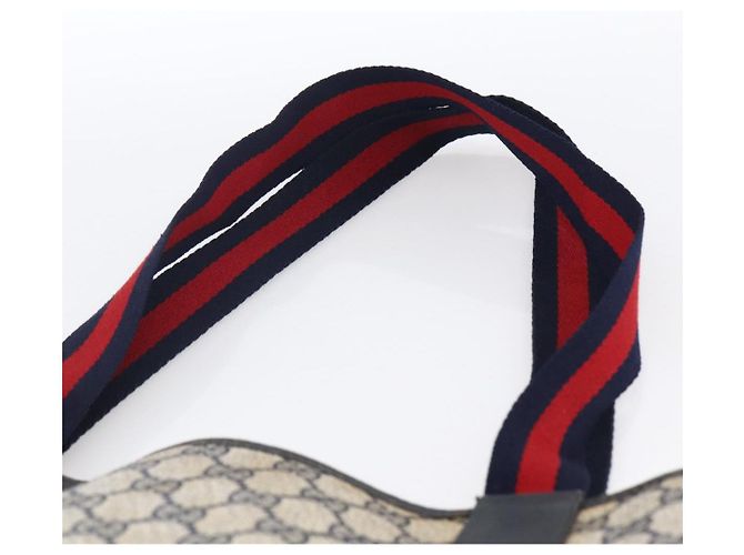 GUCCI GG Supreme Sherry Line Tote Bag PVC Navy Gold 120 02 003 Auth bs33609 Golden Navy blue - view 8
