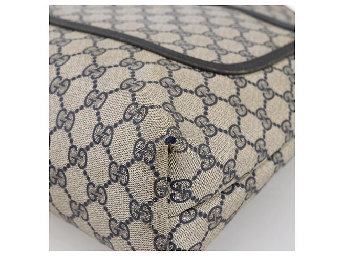 GUCCI GG Supreme Sherry Line Tote Bag PVC Navy Gold 120 02 003 Auth bs33609 Golden Navy blue - view 9