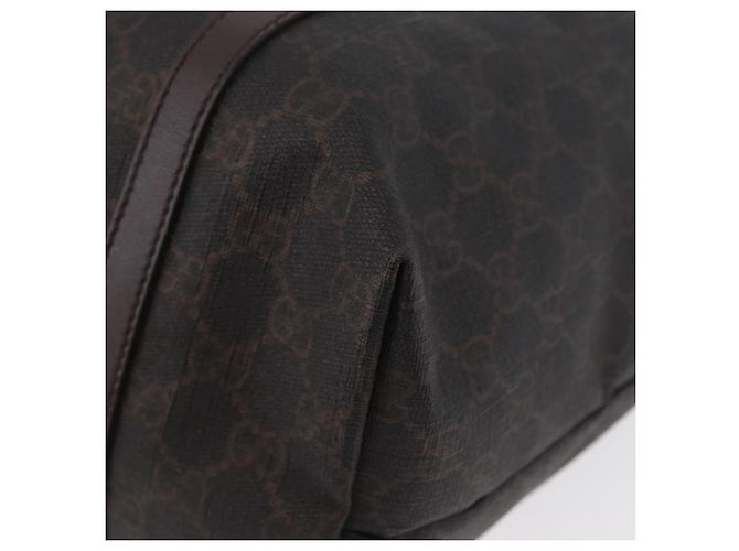 Gucci Borsa Tote GG Supreme in PVC Oro Marrone Scuro 309613 Auth ki6444 D'oro - vista 14