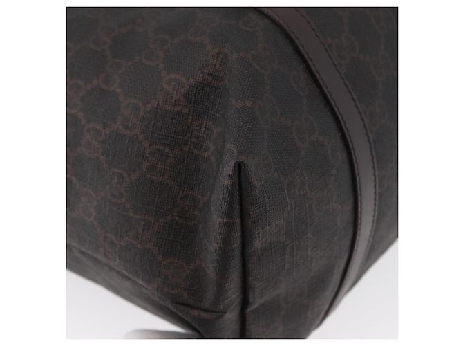 Gucci Borsa Tote GG Supreme in PVC Oro Marrone Scuro 309613 Auth ki6444 D'oro - vista 15