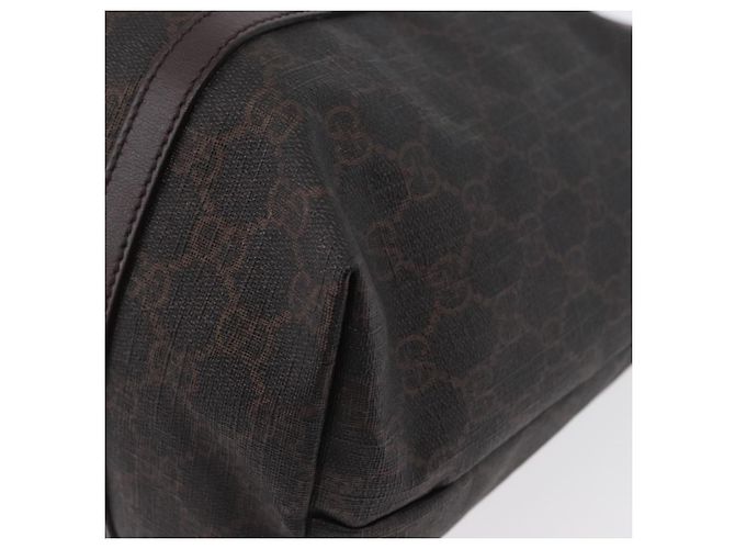 Gucci Borsa Tote GG Supreme in PVC Oro Marrone Scuro 309613 Auth ki6444 D'oro - vista 16