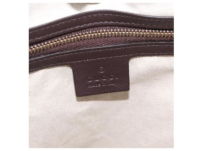 Gucci Borsa Tote GG Supreme in PVC Oro Marrone Scuro 309613 Auth ki6444 D'oro - vista 17