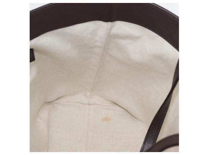 Gucci Borsa Tote GG Supreme in PVC Oro Marrone Scuro 309613 Auth ki6444 D'oro - vista 18