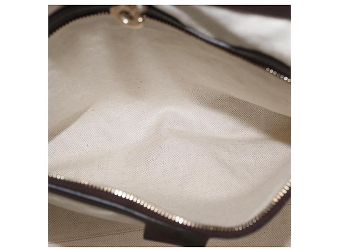 Gucci Borsa Tote GG Supreme in PVC Oro Marrone Scuro 309613 Auth ki6444 D'oro - vista 21