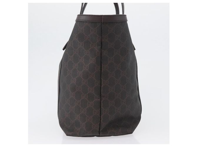 Gucci Borsa Tote GG Supreme in PVC Oro Marrone Scuro 309613 Auth ki6444 D'oro - vista 4