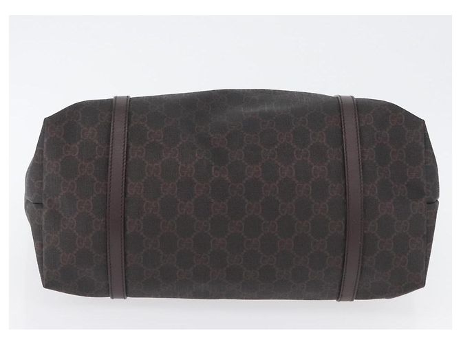 Gucci Borsa Tote GG Supreme in PVC Oro Marrone Scuro 309613 Auth ki6444 D'oro - vista 5
