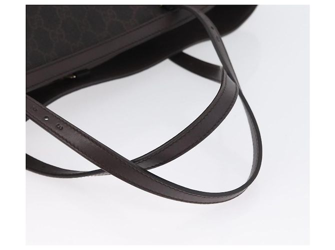 Gucci Borsa Tote GG Supreme in PVC Oro Marrone Scuro 309613 Auth ki6444 D'oro - vista 7