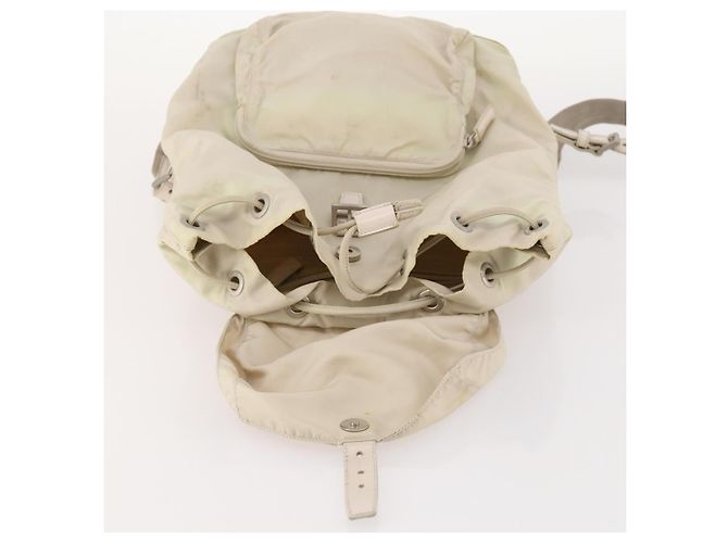 PRADA Backpack Nylon White Silver Auth bs33253 Silvery - view 10