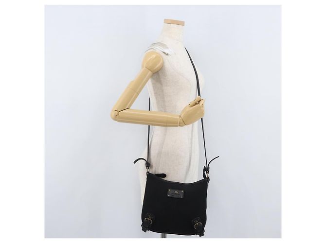 Borsa a Spalla Burberry in Tela e Pelle Nera Auth fm5219 Nero - vista 22