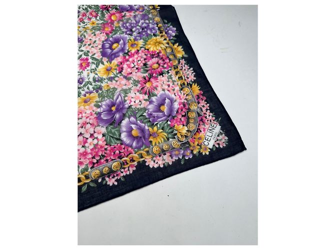 Céline Vintage Celine Paris mehrfarbiger Blumenschal Mehrfarben - Ansicht 2