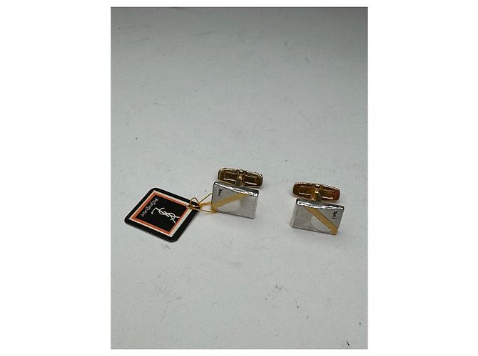 Set di gemelli e fermacravatta vintage Yves Saint Laurent in argento - vista 12