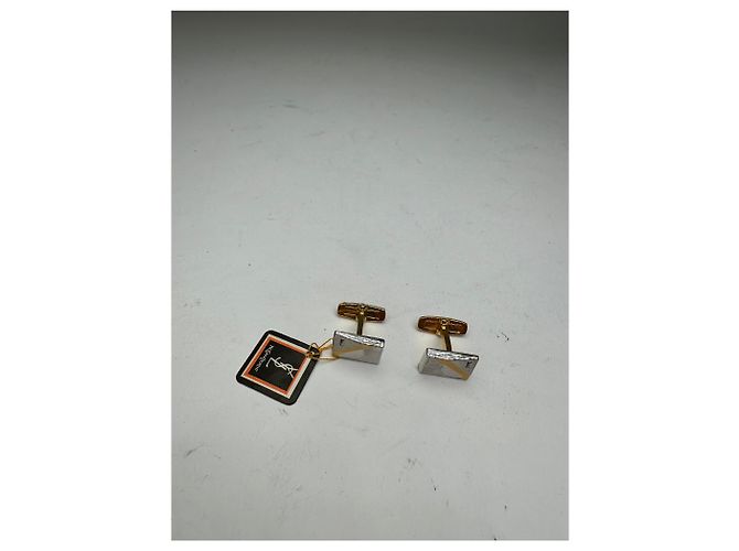 Set di gemelli e fermacravatta vintage Yves Saint Laurent in argento - vista 6