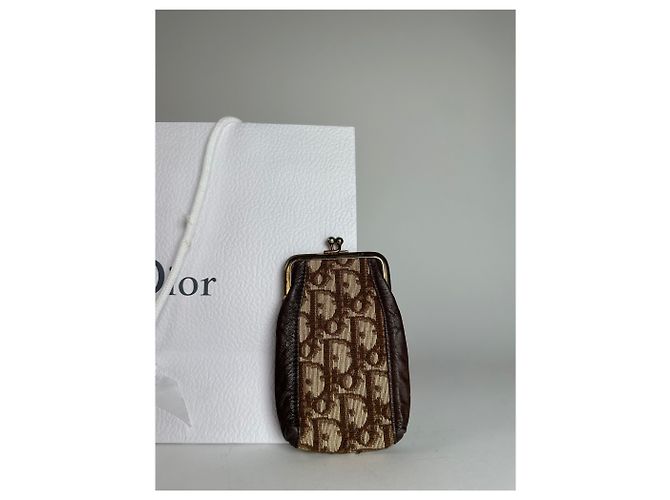 Vintage Dior Oblique Monogram Purse Beige Brown - view 2