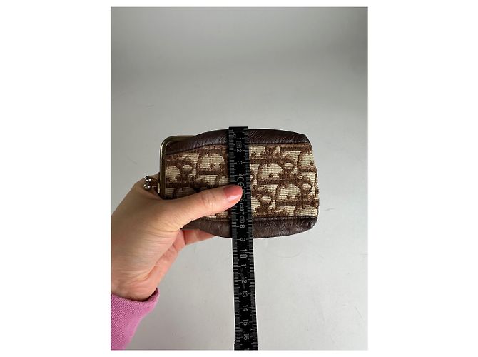 Vintage Dior Oblique Monogram Purse Beige Brown - view 6