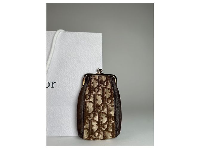 Vintage Dior Oblique Monogram Purse Beige Brown - view 7