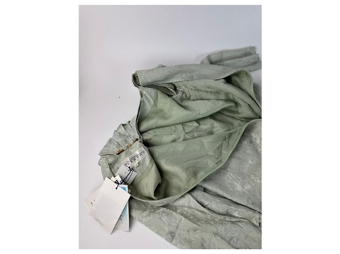 Vintage Givenchy Abstraktes Kleid Grau Türkis L Silber - Ansicht 12