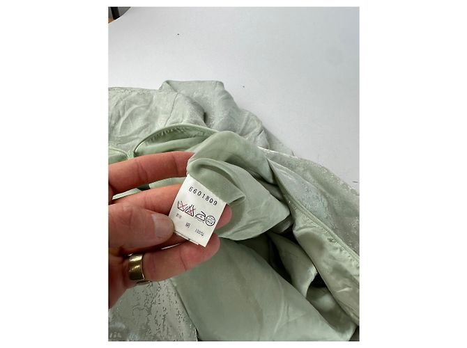Vintage Givenchy Abstraktes Kleid Grau Türkis L Silber - Ansicht 4