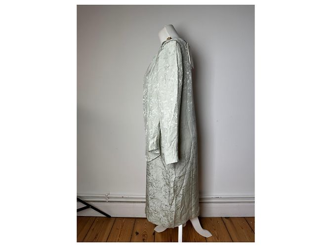 Vintage Givenchy Abstraktes Kleid Grau Türkis L Silber - Ansicht 6