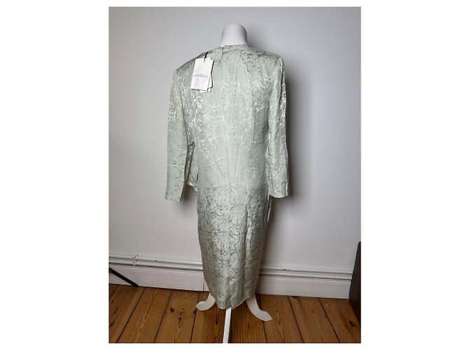 Vintage Givenchy Abstraktes Kleid Grau Türkis L Silber - Ansicht 7