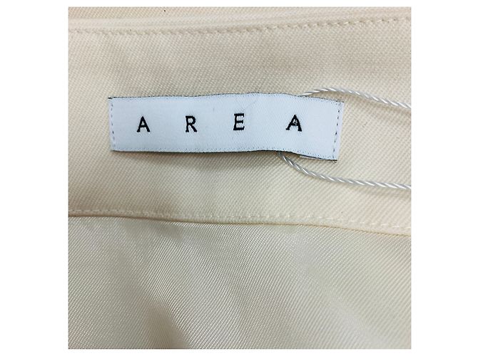 Autre Marque Falda mini de lana twill adornada con cristales Area Beige - vista 4