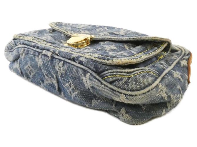 Borsa a Spalla in Denim Monogram Louis Vuitton Blu - vista 3