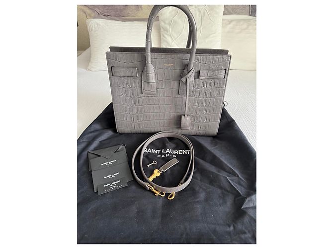 Sac de Jour piccolo Saint Laurent Grigio Gold hardware - vista 3
