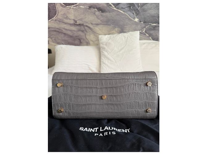 Sac de Jour piccolo Saint Laurent Grigio Gold hardware - vista 6