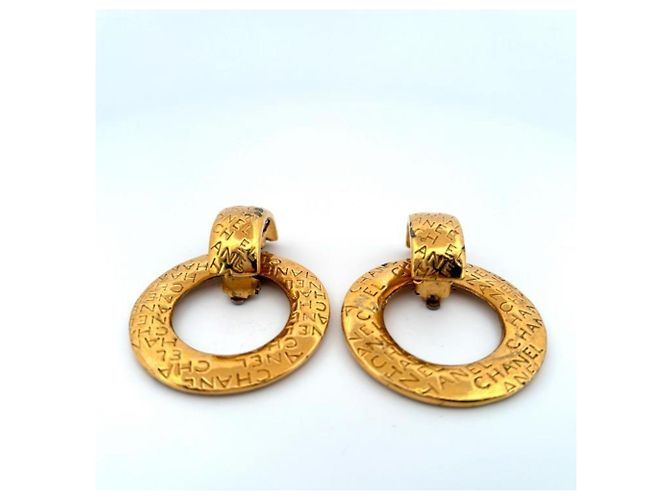 Orecchini a cerchio vintage Chanel D'oro - vista 2